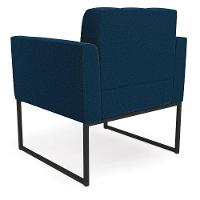 Poltrona Decorativa Industrial Preto Kit 2 Elisa Bouclê D03 - D?rossi Cor Azul - 2