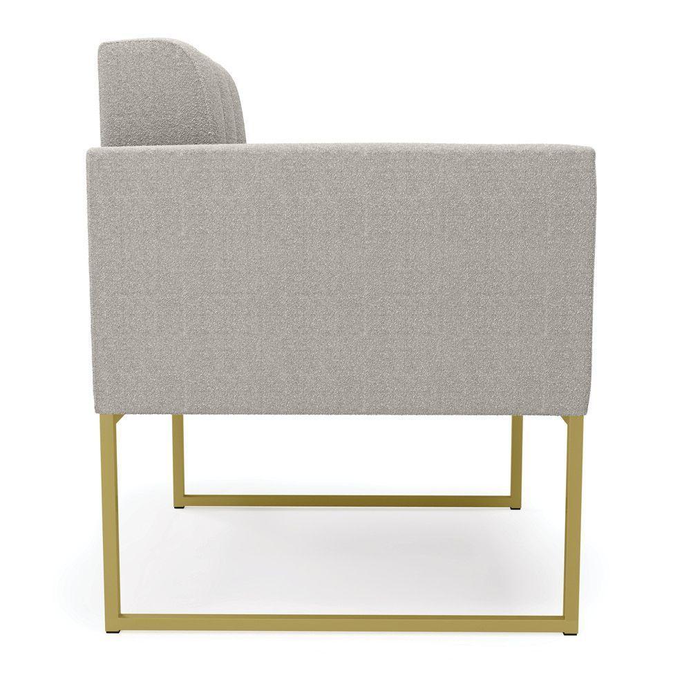 Poltrona Decorativa Industrial Dourado Kit 2 Elisa Bouclê D03 - D?rossi Cor Cinza - 6