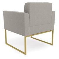 Poltrona Decorativa Industrial Dourado Kit 2 Elisa Bouclê D03 - D?rossi Cor Cinza - 3