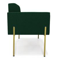 Poltrona Sala Estar Pé Ferro Dourado Kit 2 Elisa Bouclê D03 - D?rossi Cor Verde