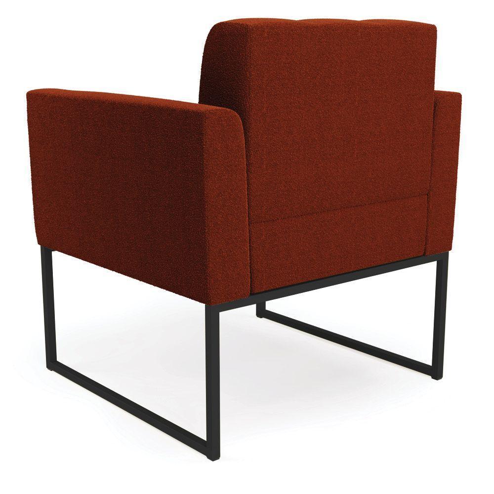 Poltrona Decorativa Industrial Preto Kit 2 Elisa Bouclê D03 - D?rossi Cor Terra - 7