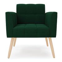 Poltrona Sala Estar Pé Palito Natural Kit 2 Elisa Bouclê D03 - D?rossi Cor Verde - 3