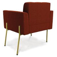 Poltrona Sala Estar Pé Ferro Dourado Kit 2 Elisa Bouclê D03 - D?rossi Cor Terra - 3