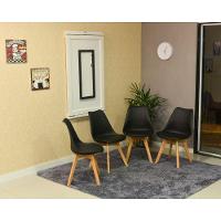 Conjunto Mesa Retrátil Branca e 4 Cadeiras Leda Preta - 5