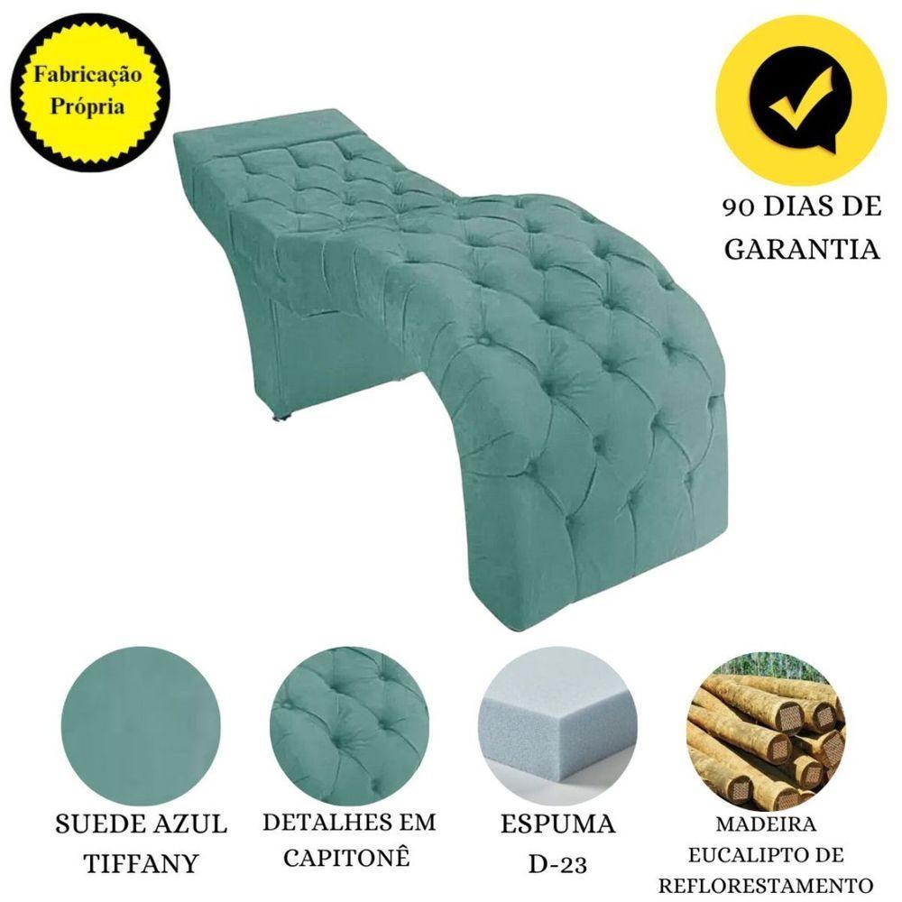 Maca Estofada Estética Cílios Salão Spa Suede Yasmim Azul Tiffany - 4