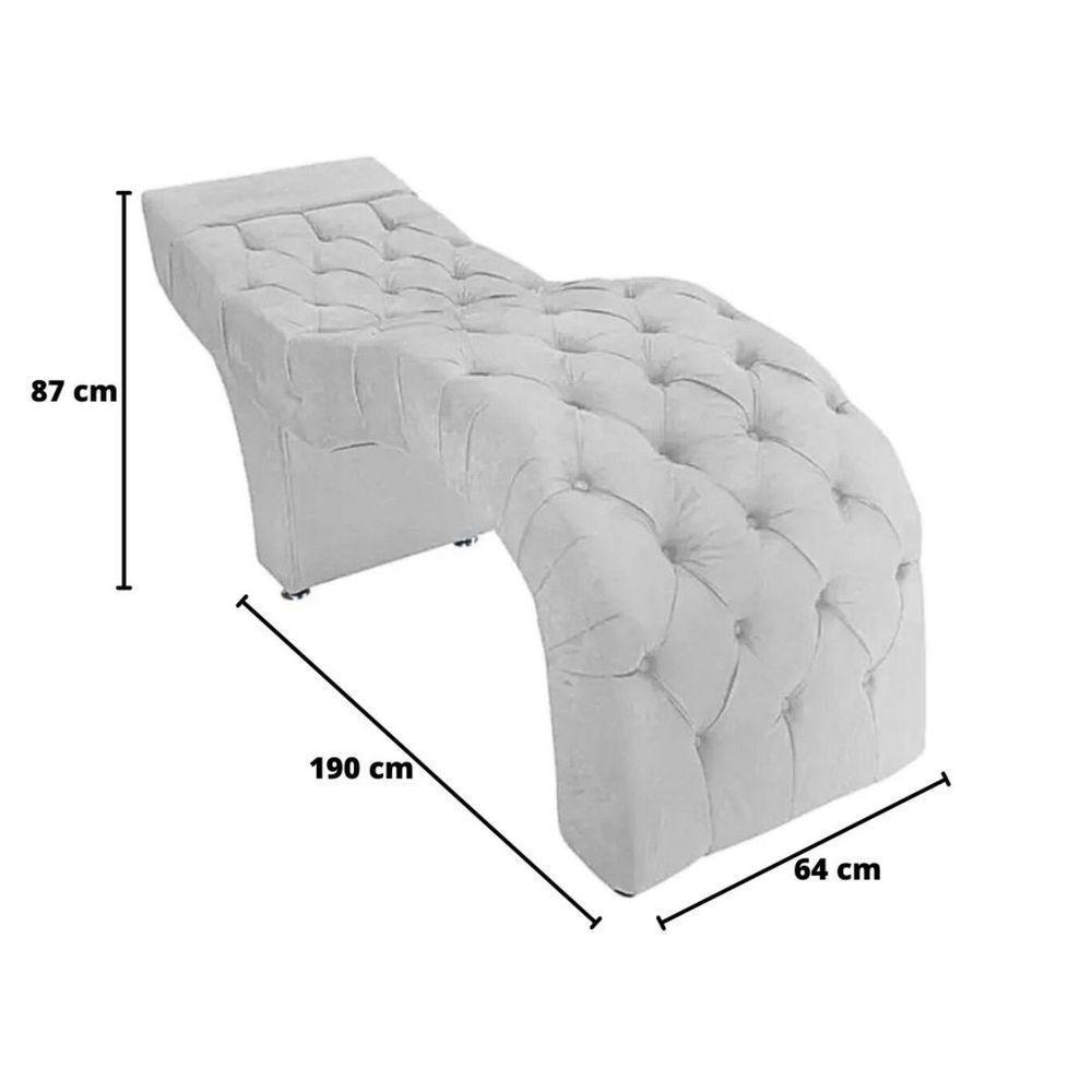 Maca Estofada Estética Cílios Salão Spa Suede Hellen Branco - 3