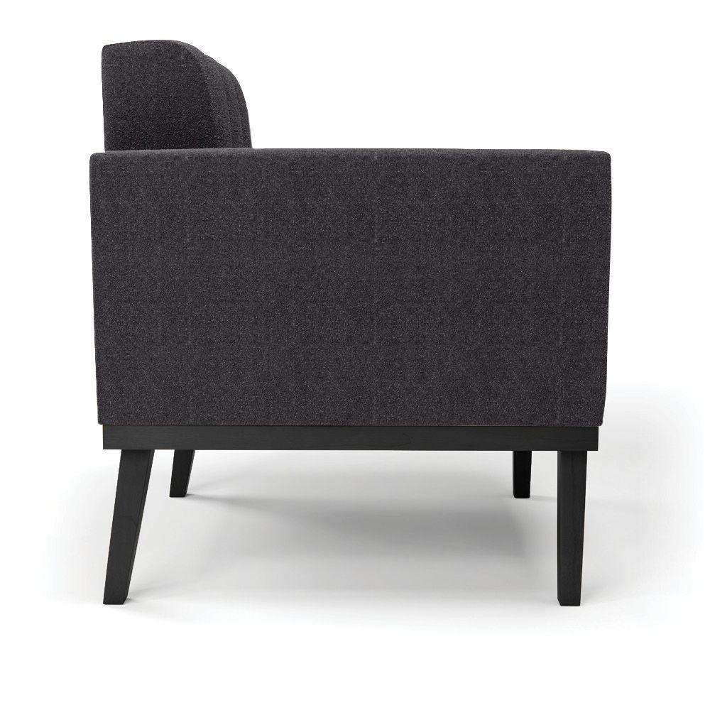 Poltrona Sala Base Madeira Fixa Pto Kit 2 Elisa Bouclê D03 - D?rossi Cor Grafite - 6