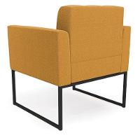 Poltrona Decorativa Industrial Preto Kit 2 Elisa Bouclê D03 - D?rossi Cor Mostarda