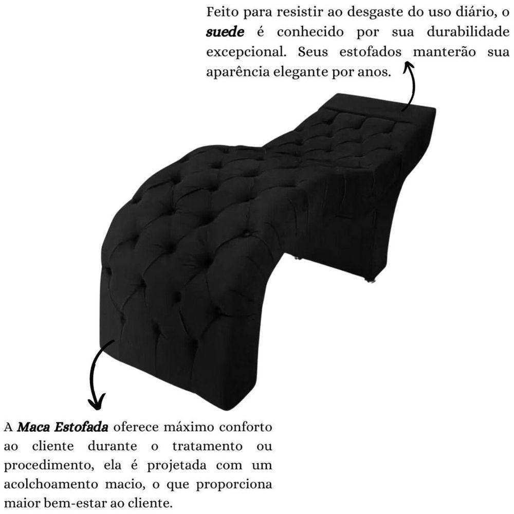 Maca Estofada Estética Cílios Salão Spa Suede Hellen Preto - 5