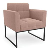 Poltrona Decorativa Industrial Preto Kit 2 Elisa Bouclê D03 - D?rossi Cor Rose - 5