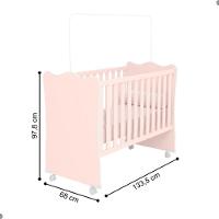 Berço Doce Sonho Acetinado + Kit Rodízio + Cômoda 4g + Guarda-roupa 2p Doce Sonho Acetinado - 5