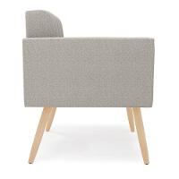 Poltrona Sala Estar Pé Palito Natural Kit 2 Elisa Bouclê D03 - D?rossi Cor Cinza