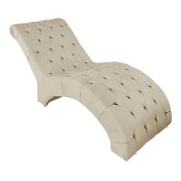 Recamier Divã Espreguiçadeira Para Sala Cliníca Aline Suede Bege - 1