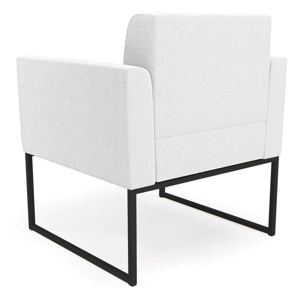 Poltrona Decorativa Industrial Preto Kit 2 Elisa Bouclê D03 - D?rossi Cor Off White - 3