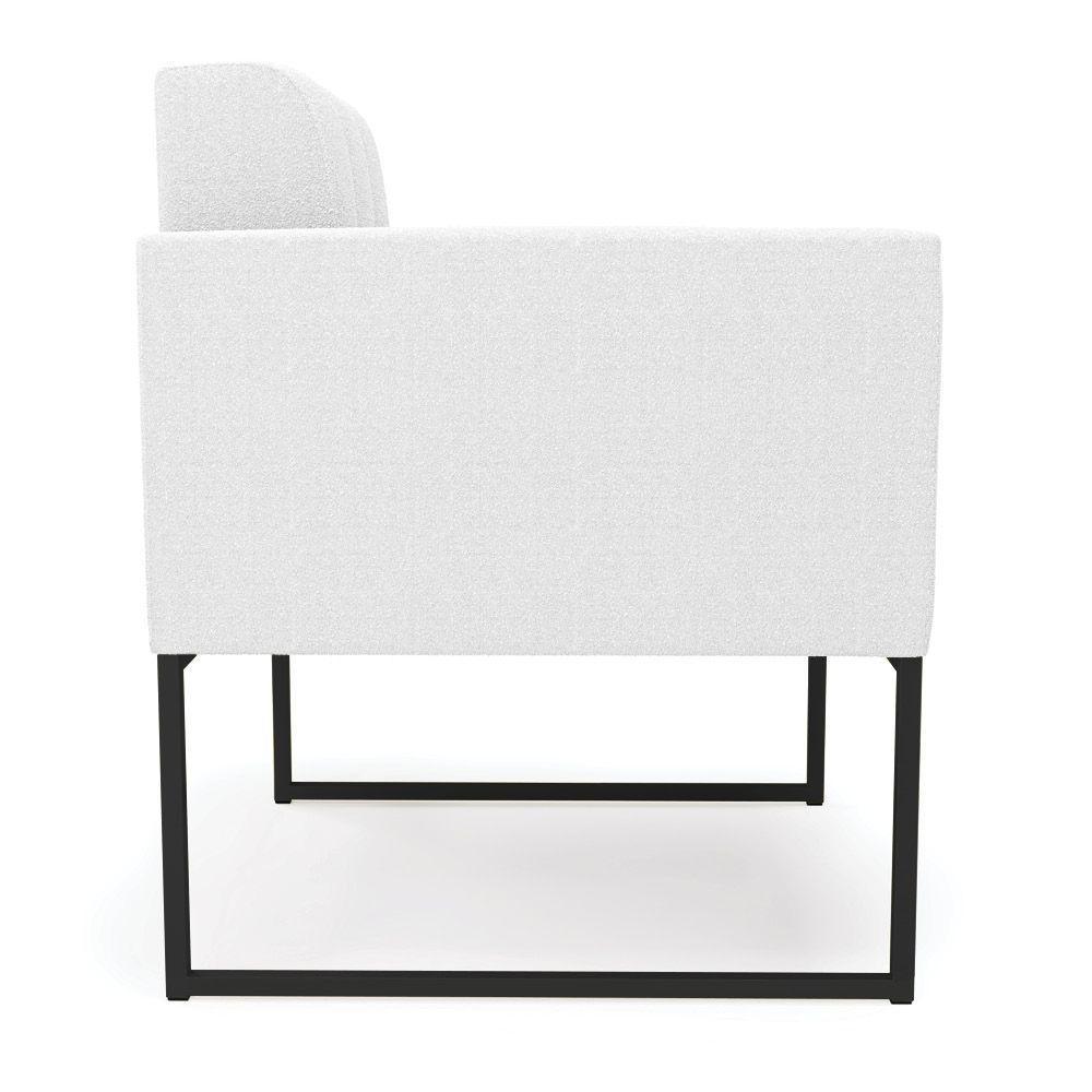 Poltrona Decorativa Industrial Preto Kit 2 Elisa Bouclê D03 - D?rossi Cor Off White - 4