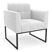 Poltrona Decorativa Industrial Preto Kit 2 Elisa Bouclê D03 - D?rossi Cor Off White - 5