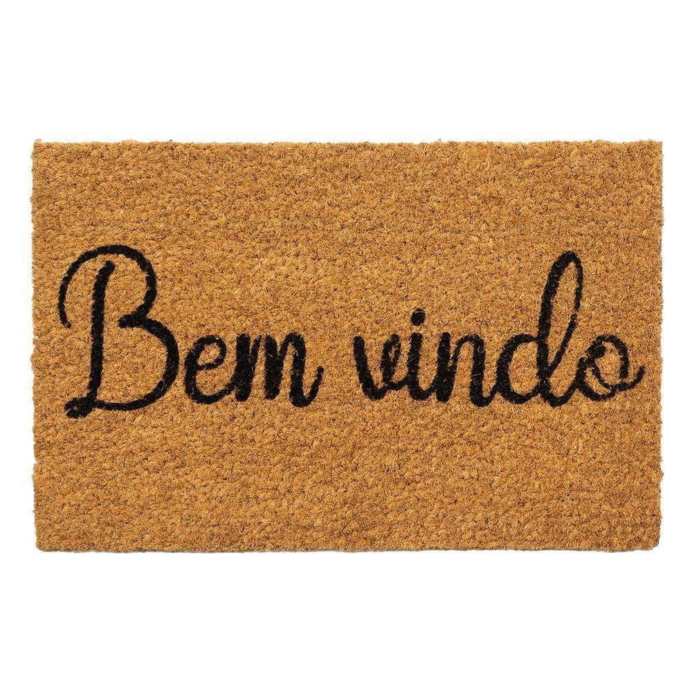 Capacho Fibra De Coco Sergipe 01 Bege-preto 0,30x0,45m - 1