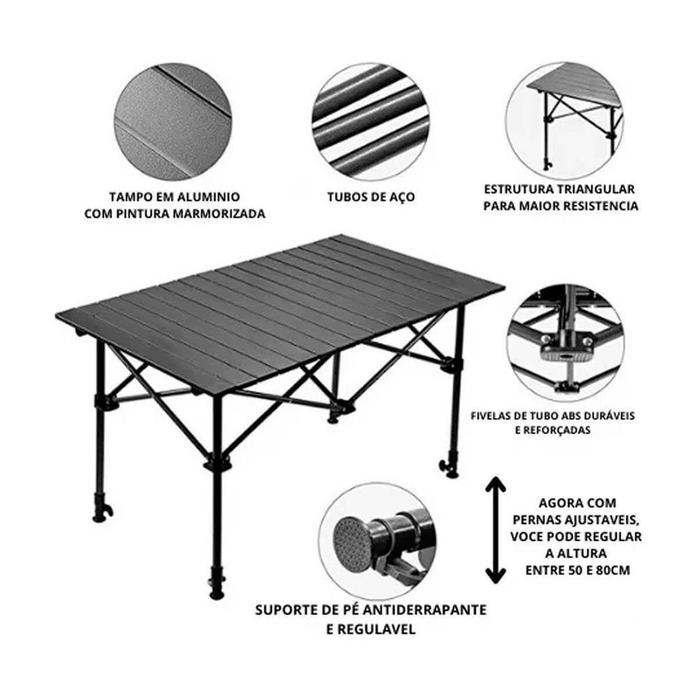 Mesa Dobrável Portátil Para Camping Espaçosa E Fácil De Montar - 4