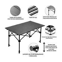 Mesa Dobrável Portátil Para Camping Espaçosa E Fácil De Montar