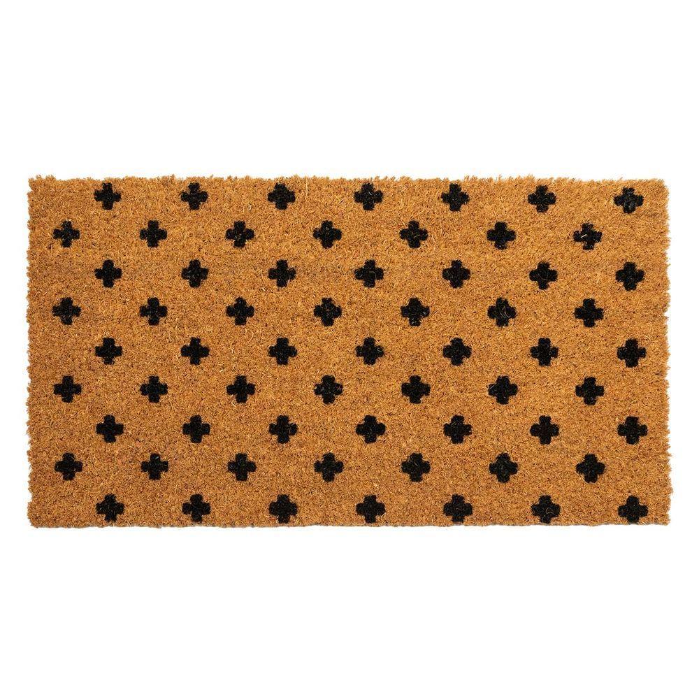 Capacho Fibra De Coco Estampado 25 Bege-preto 0,33x0,60m - 1