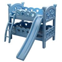 Mini Berço De Brinquedo Infantil Com Escorregador Azul - 1