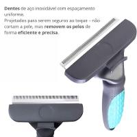 Pente Escova Removedora De Pelos Pets Cães E Gatos Cabo Ergonômico - 3