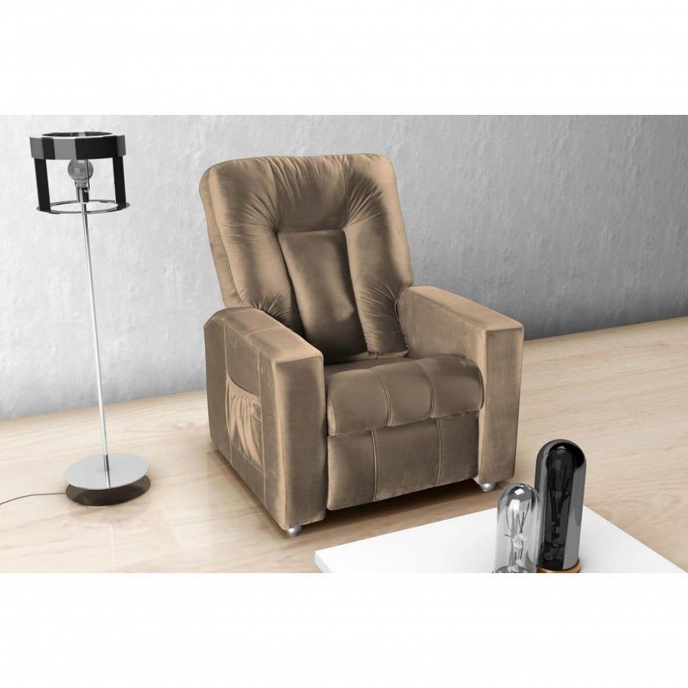 Poltrona Do Papai Reclinável Pallas Mx5 - Veludo Marrom Claro - 2