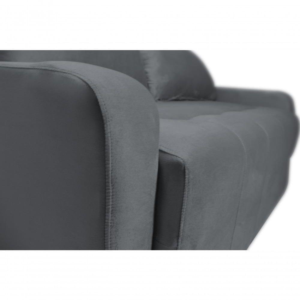 Sofá Cama Para Sala De Estar Amora New Veludo Matrix - Chumbo Chumbo - 2