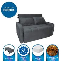 Sofá Cama Para Sala De Estar Amora New Veludo Matrix - Chumbo Chumbo - 5