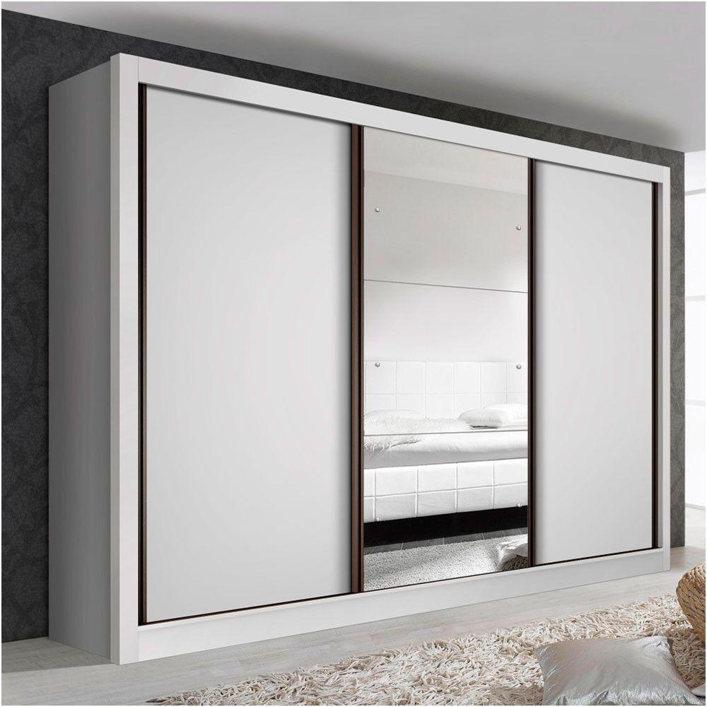 Guarda Roupa Casal Branco Com 3 Espelho 3 Portas Minastex - 1