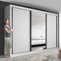 Guarda Roupa Casal Branco Com 3 Espelho 3 Portas Minastex - 2