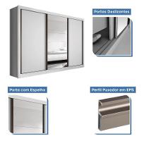 Guarda Roupa Casal Branco Com 3 Espelho 3 Portas Minastex - 9