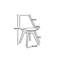 Mesa Laura 80cm Preta e 4 Cadeiras Leda Branca