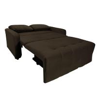 Sofá Cama Para Sala De Estar Amora New Suede - Marrom Marrom