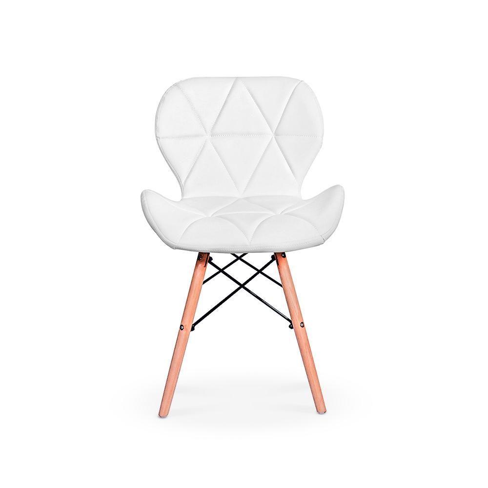 Kit 04 Cadeiras Charles Eames Eiffel Slim Wood Branca - 4