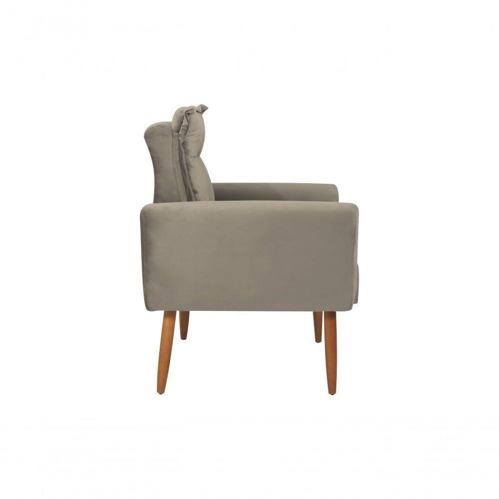 Poltrona Decorativa Para Sala De Estar Quarto E Escritorio Dakota Veludo Matrix - Cappuccino Cappuccino - 5