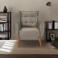 Poltrona Decorativa Para Sala De Estar Quarto E Escritorio Dakota Veludo Matrix - Cappuccino Cappuccino - 1