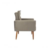 Poltrona Decorativa Para Sala De Estar Quarto E Escritorio Dakota Veludo Matrix - Cappuccino Cappuccino - 5