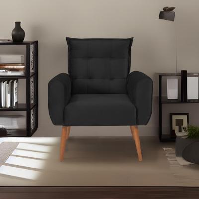 Poltrona Decorativa Dakota Para Sala De Estar Quarto E Escritório Preto Matrix