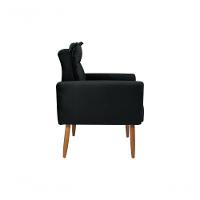 Poltrona Decorativa Para Sala De Estar Quarto E Escritorio Dakota Veludo Matrix - Preto Preto - 5