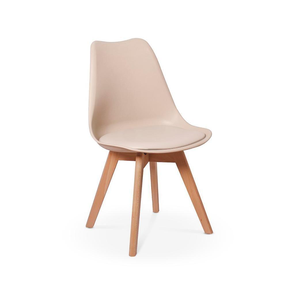 Kit Mesa Jantar Eiffel 120x80 Preta + 04 Cadeiras Leda - Nude - 4