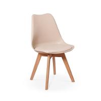 Kit Mesa Jantar Eiffel 120x80 Preta + 04 Cadeiras Leda - Nude