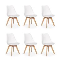 Conjunto 06 Cadeiras Eames Wood Leda Design - Branca - 1