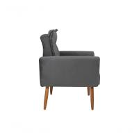 Poltrona Decorativa Para Sala De Estar Quarto E Escritorio Dakota Veludo Matrix - Chumbo Chumbo - 6