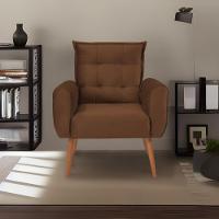 Poltrona Decorativa Para Sala De Estar Quarto E Escritorio Dakota Veludo Matrix - Cobre Cobre - 1