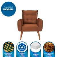 Poltrona Decorativa Para Sala De Estar Quarto E Escritorio Dakota Veludo Matrix - Cobre Cobre - 3