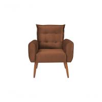 Poltrona Decorativa Para Sala De Estar Quarto E Escritorio Dakota Veludo Matrix - Cobre Cobre - 7