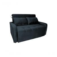 Sofa Cama Para Sala De Estar Madeira Maciça Daniela Veludo Matrix - Preto Preto - 10