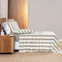 Jogo De Lençol Mimis Solteiro 3 Peças Malha 100% Algodão Extra Macio - Cáqui - 2