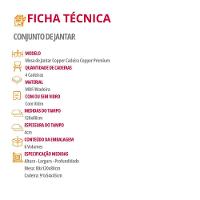 Mesa De Jantar Copper 120cm Tampo Mdf Vidro 4 Cadeiras Tork/off/naturale/serig. Off - 6